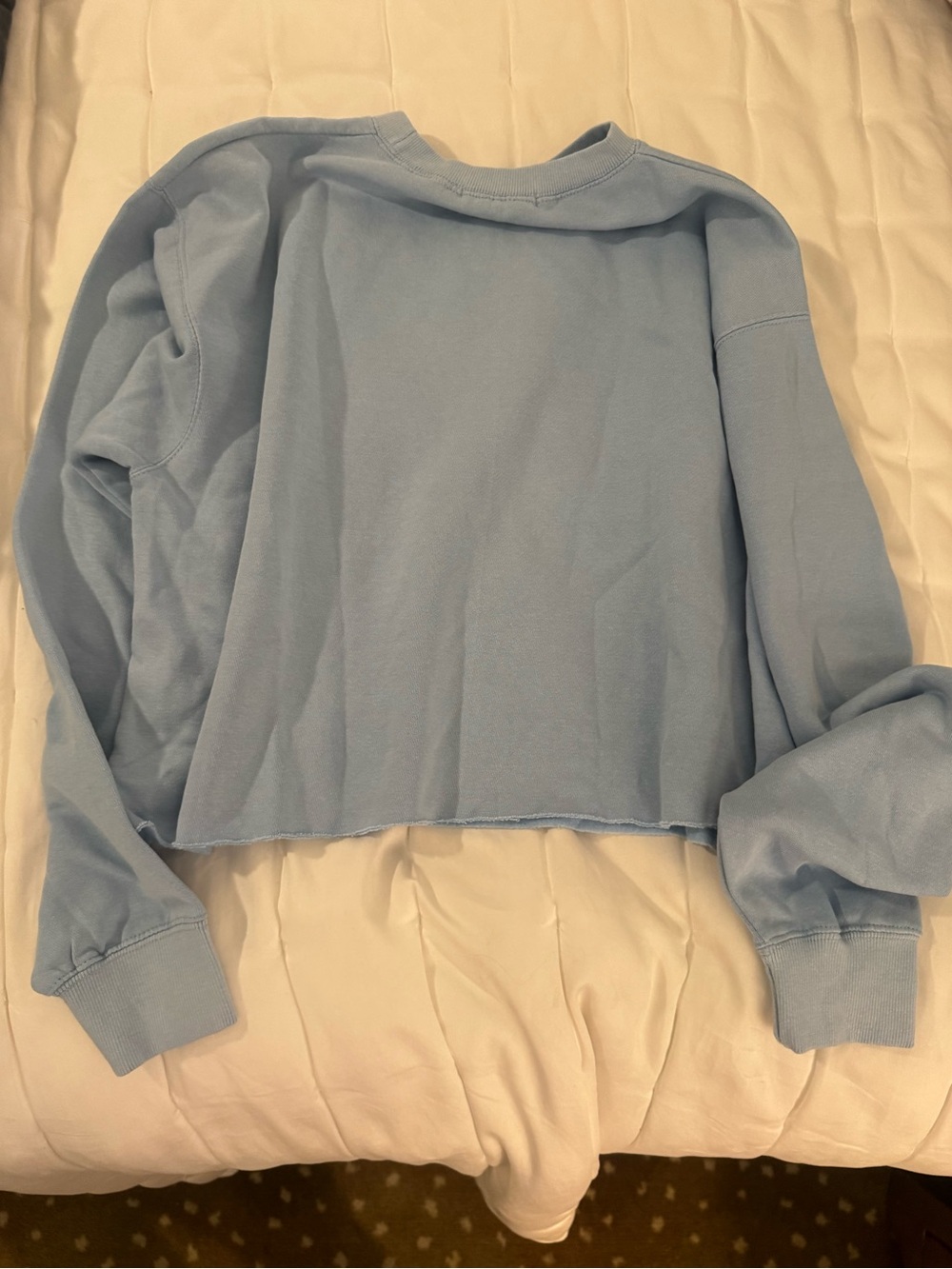 Mahina Aloha Blue Cropped Sweatshirt NWOT - Picture 4 of 5